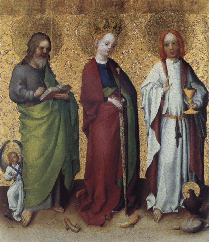 Stefan Lochner Saints Matthew,Catherine of Alexandria and John the Vangelist china oil painting image